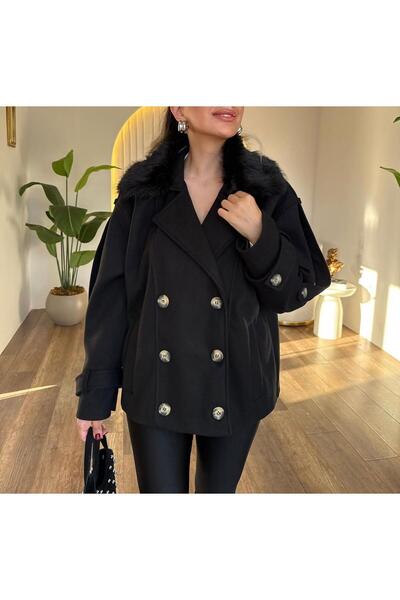 AsiaLife Coat with Detachable Fur Collar