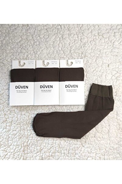 DÜVEN 3-Pack Cotton Knee-High Mat Extra Soft Cocoa Pants Socks
