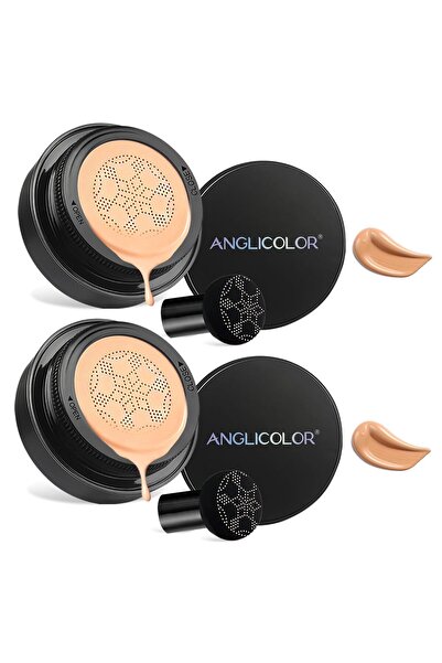 ANGLICOLOR Cushion CC Cream Set - 2 x 15 ml, High Coverage, Waterproof, Shade #04 Buff Beige