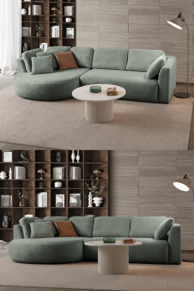 Eymense Venezia Köşe Koltuk Su Yeşili Sol Köşe