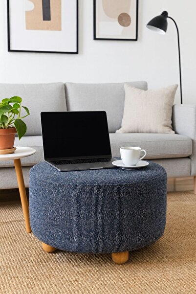 WEBPANYA MOBİLYA Gürgen Ahşap Ayak Xlarge Geniş Oturma Alanı Mavi Renk Kumaş ...