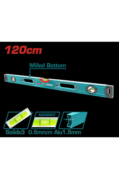 TOTAL Bubble level 120cm, accuracy 0.5 mm (INDUSTRIAL)