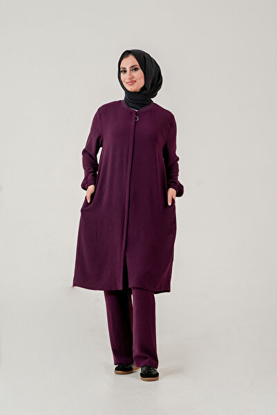 OKTAYUSTA COLLECTİON Women's Cotton Lightweight Double Pocket Hajj and Umrah Two-Piece Set