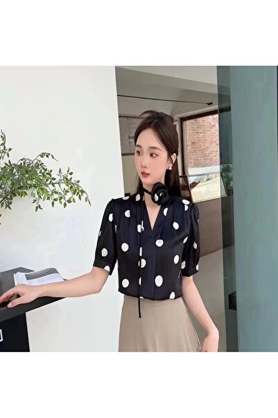 1way casual polka dot blouse