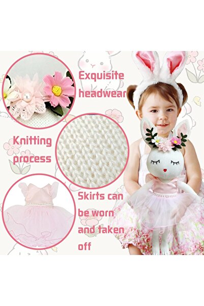 OEK XIEXIESHER Plush Rabbit Toy Set (Ivy) with Dress, Accessories & Carrot Surprise