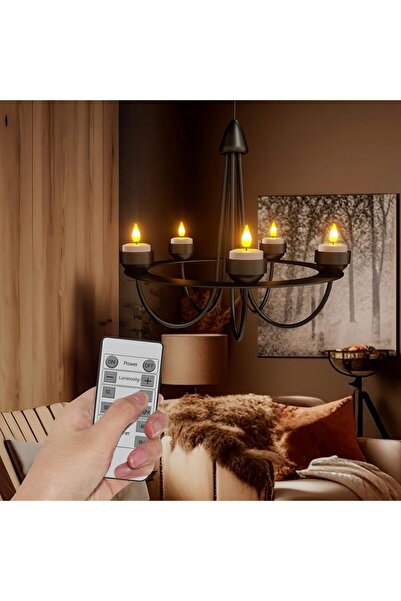 SoulBay Rechargeable Flameless LED Tea Lights Candles with Remote Control, 2.17" x 1.57", Set of 2,
