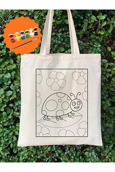 Cemira Uğur Böceği Tasarım Boyama Seti – 6’lı Akrilik Boya + Fırça + Çanta