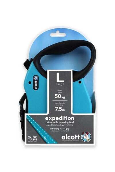 ALCOTT مقود قابل للسحب للرحلات الاستكشافية 7.5 متر كبير أزرق