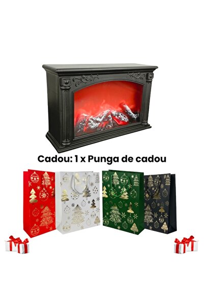 Sanlux Decorative Fireplace, LED Light with Flame Simulation, Vintage Model, With Warm Lighting, Mains Powered