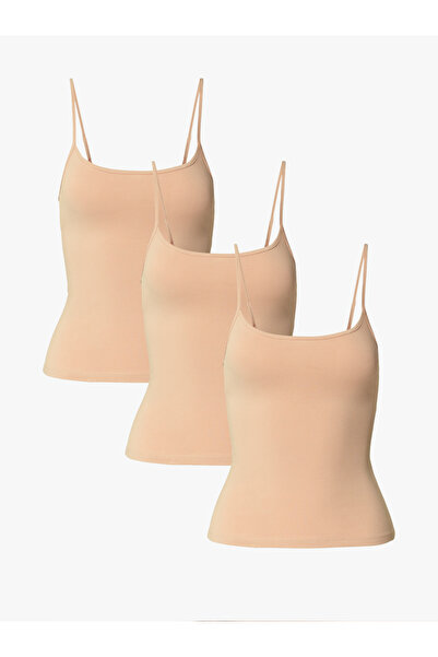 IPL Women's Skin Cotton Soft Thin Strap Undershirt (3 Pieces)