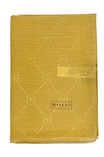 Vakko Șal din bumbac și mătase - Monogramă - Aur