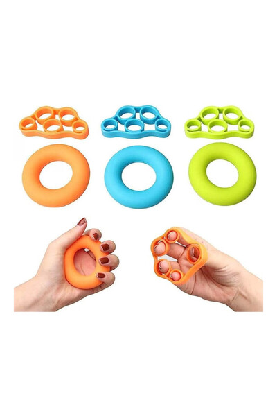 PROCART Complete set for hand and finger exercises, 9 pieces, carrying case, silicone