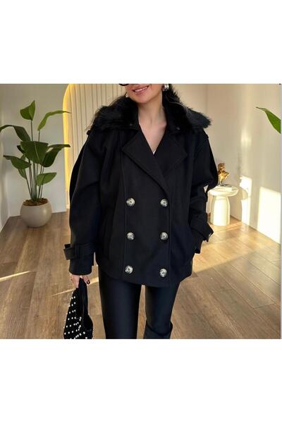 AsiaLife Coat with Detachable Fur Collar