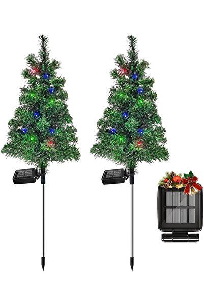 OEM Brad de Crăciun cu luminițe multicolore cu încărcare solară, pentru alee,...