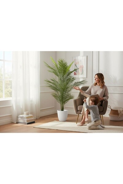 ERHAN FLOWERS Yapay Areka Ağacı Palmiye Ağacı Salon Bitkisi Yapay Areka 130 C...