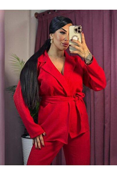 inci bayan giyim SET DE LENJERIE LIVA PENTRU FEMEI-ROSU