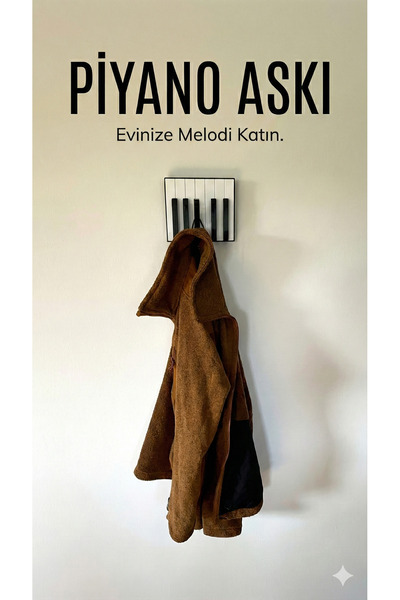 uAmor Piyano Tuşları Tasarımlı Katlanabilir Dekoratif Duvar Askısı