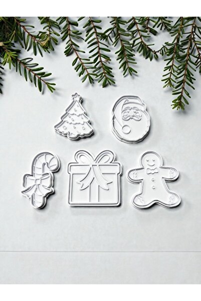 Miki & Miki قالب عجين الكعك لعيد الميلاد ورأس السنة الجديدة، 5 قطع