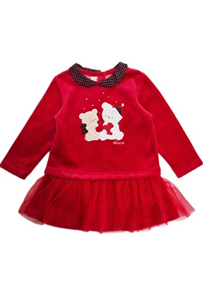Chicco Velvet dress with Christmas tulle