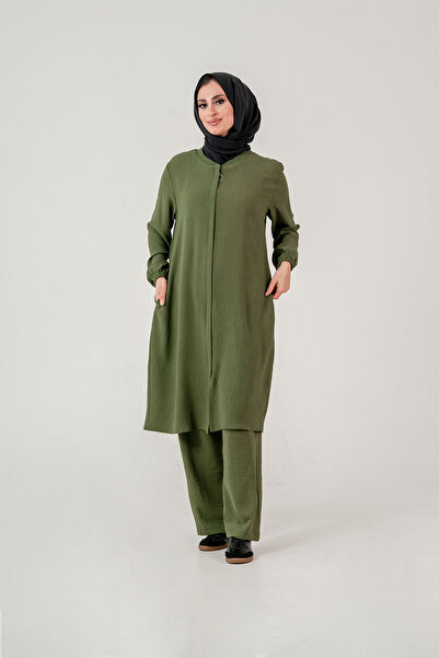 OKTAYUSTA COLLECTİON Women's Cotton Lightweight Double Pocket Hajj and Umrah Two-Piece Set
