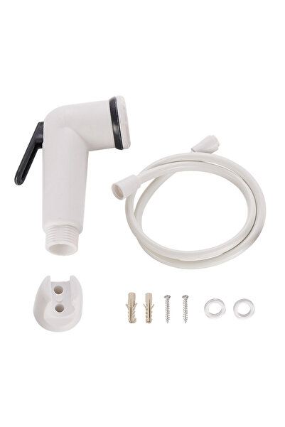 Lawazim Plastic Bidet Set White 1.2m Hose