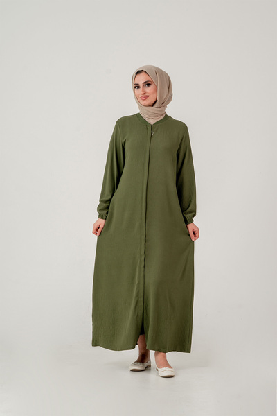 OKTAYUSTA COLLECTİON Απλό καθημερινό φορέματα με κρυφό πάτο σε όλο το μήκος, μούρινο φεράζ