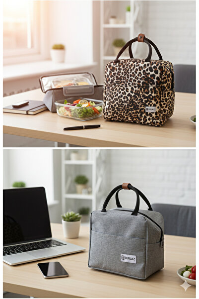 SürLaz 2-Piece Thermal Lunch Box - Heat Insulated, Waterproof, Meal Bag for S...