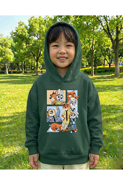 Touz Moda Young Zoo 3 νήματα Χοντρό και γλυκό φούτερ με κουκούλα