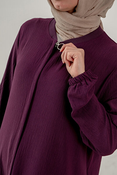 OKTAYUSTA COLLECTİON Απλό καθημερινό φορέματα με κρυφό πάτο σε όλο το μήκος, μούρινο φεράζ