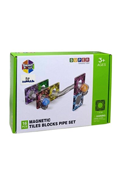 Online Magnetic Tiles 16 Parça Manyetik Yapı Blokları Boru Seti
