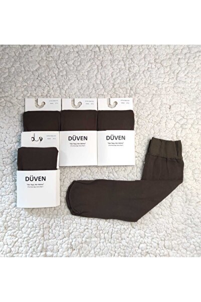 DÜVEN 4-Pack Cotton Knee-High Mat Extra Soft Cocoa Pants Socks