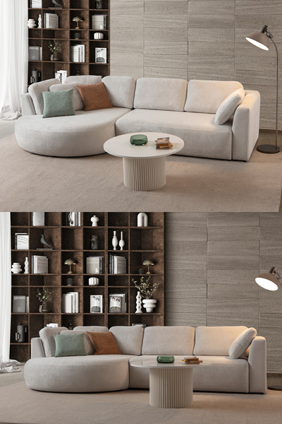 Eymense Venezia Köşe Koltuk Beyaz Sol Köşe