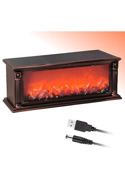 OEM Decorative Fireplace, LED Light with Flame Simulation, Vintage Model, With Warm Lighting, Mains Powered