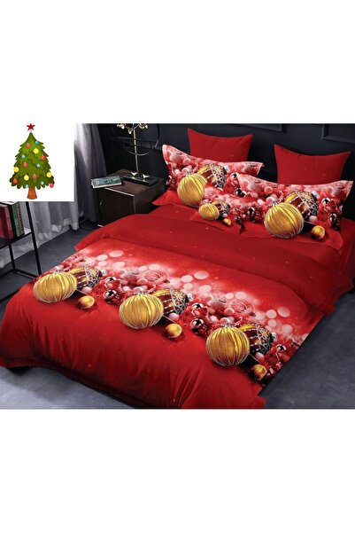 OEM Bed linen, 2 persons, finet, 6 pieces, Christmas motif print, LF528