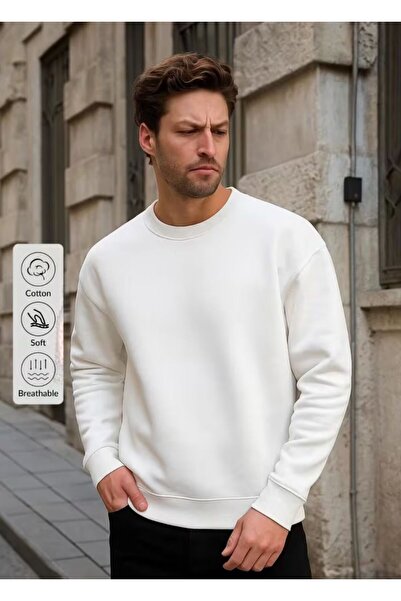 FAVORİST SWEATSHIRT BĂRBAȚI PLAT, BAZIC, CU GÂRĂ BICICLETA