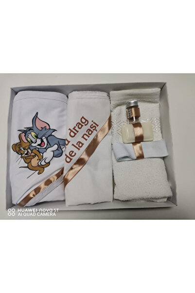 Paperla Baptism set, 6 pieces Tom&Jerry, printed, brown