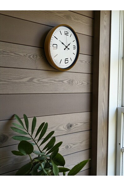 DENİSAM Zentime 36 cm Brown Decorative Wall Clock