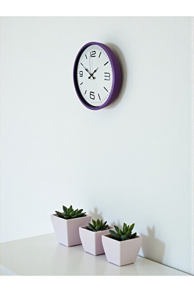 DENİSAM Zentime 36 cm Purple Decorative Wall Clock
