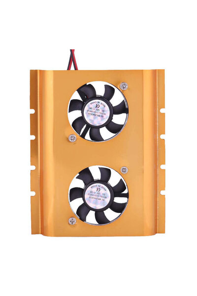 Leonpro 3.5-Inch Hdd Hard Drive Cooler with Dual Fans for Desktop Computers Gold