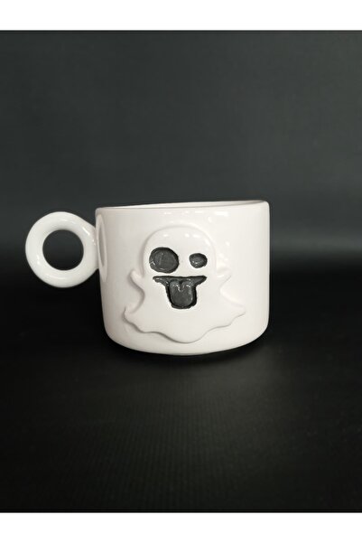 Zümrüdüanka Seramik Halloween Embossed Handmade Ceramic Mug