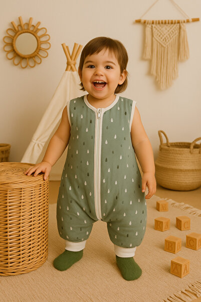 Calista home KIZ ERKEK GÜNLÜK MÜSLİN PENYE ÇOCUK BEBEK BASKILI UYKU TULUMU 4 ...