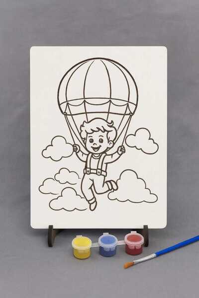 Bebek Özel Children's Wooden Paintable Desktop Model Board with Legs Model 052