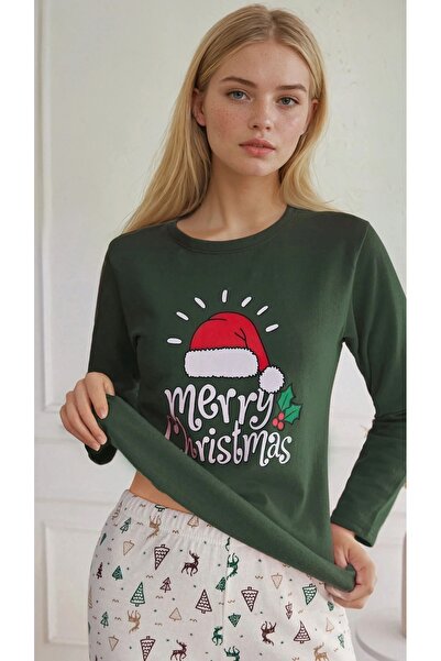 CARLA MARA New Year Themed Fleece-Lined Pajama Set