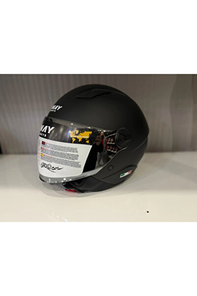 Sway KASK SW 765 Matt Black (GÜMÜŞ VİZÖR)
