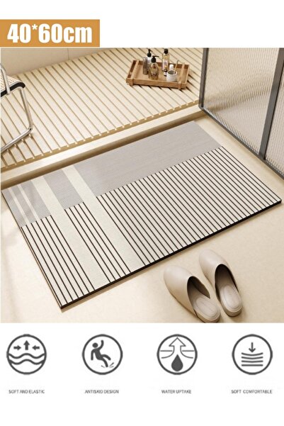 Generic Bathroom Mat 40*60cm Anti-Slip Floor Mat Absorbent Carpet Kitchen Sink Toilet Door Mat Washable