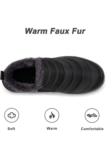 Scecocrs Women's fur-lined shoes, waterproof, breathable, non-slip sole, 39