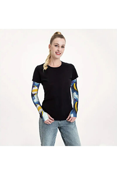 CN Unisex Biihudu Volleyball Printed Mesh Fabric Sleeves, Polyester Fiber, Pull-On Closure, Hand Washable