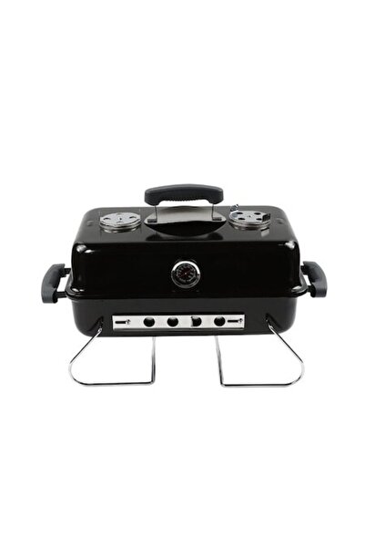 Grunman Rafina YH1804W Portable Charcoal Garden Grill with Lid & Thermometer, 56x31x36.2 cm