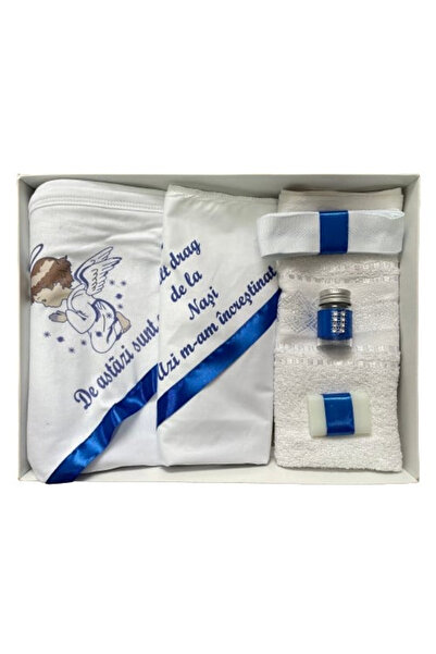 Paperla Trusou de botez, 6 piese Ingeras imprimat, albastru