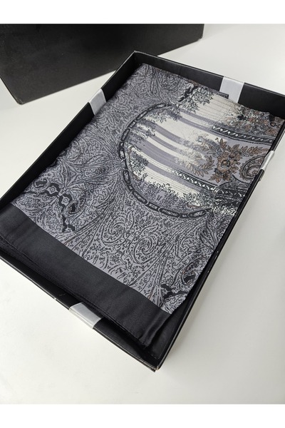 tomrisboutique Luxury Voile Silk Shawl Hijab Foulard Scarf Shawl Ethnic Patte...